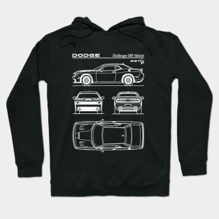 Dodge Challenger SRT Hellcat Patent White Hoodie